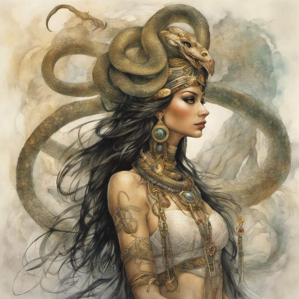 Portrait a mystical egyptian snake goddess....