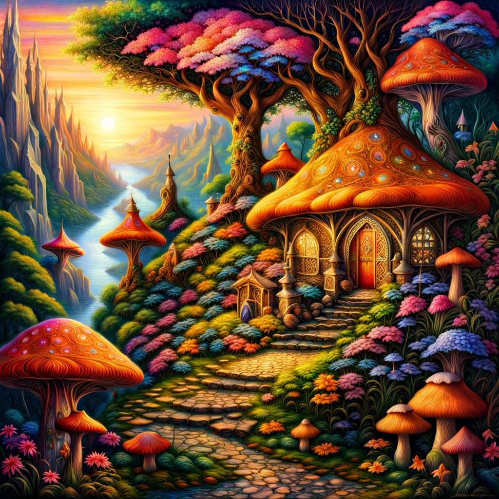 Elven Village - AI Generated Artwork - NightCafe Creator