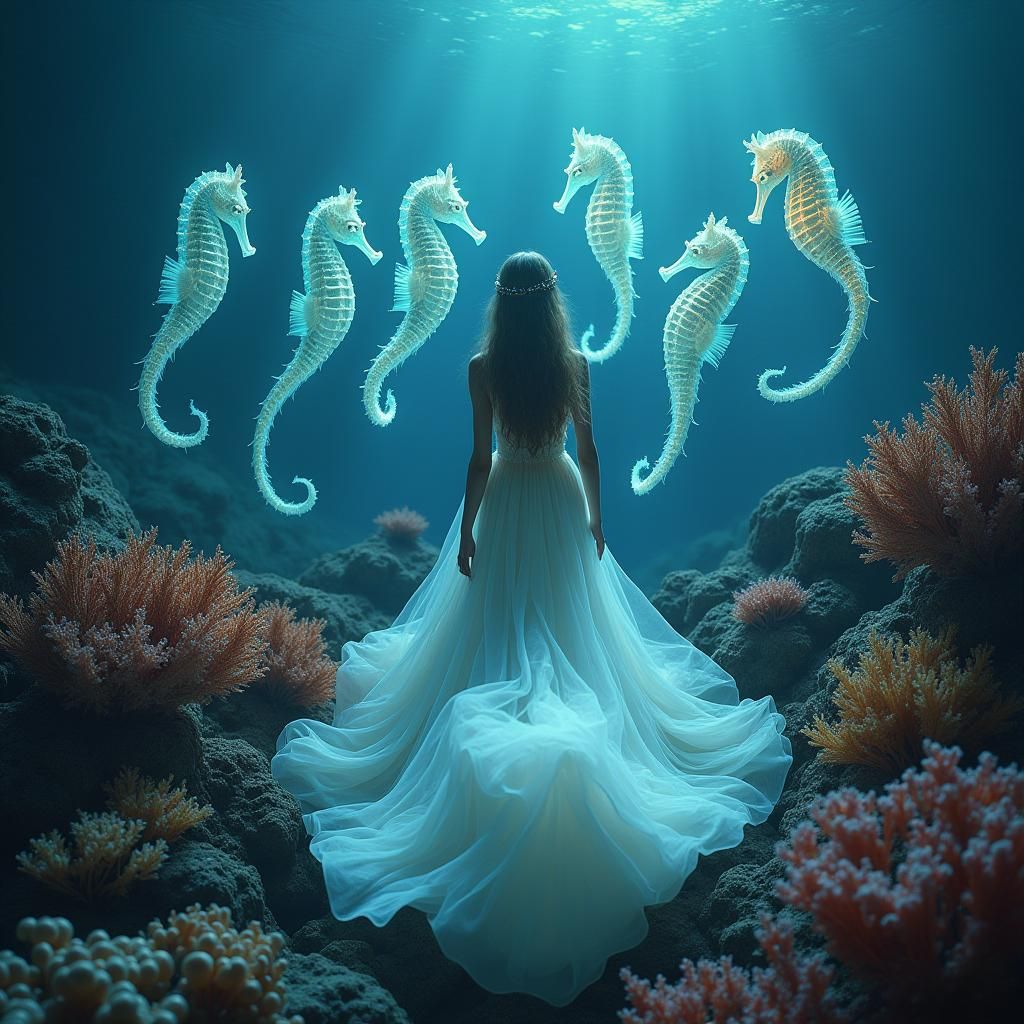 Alfonsina se adentra en el mar de para morir mientras caballos marinos fosforescentes la acompañan en  ronda.