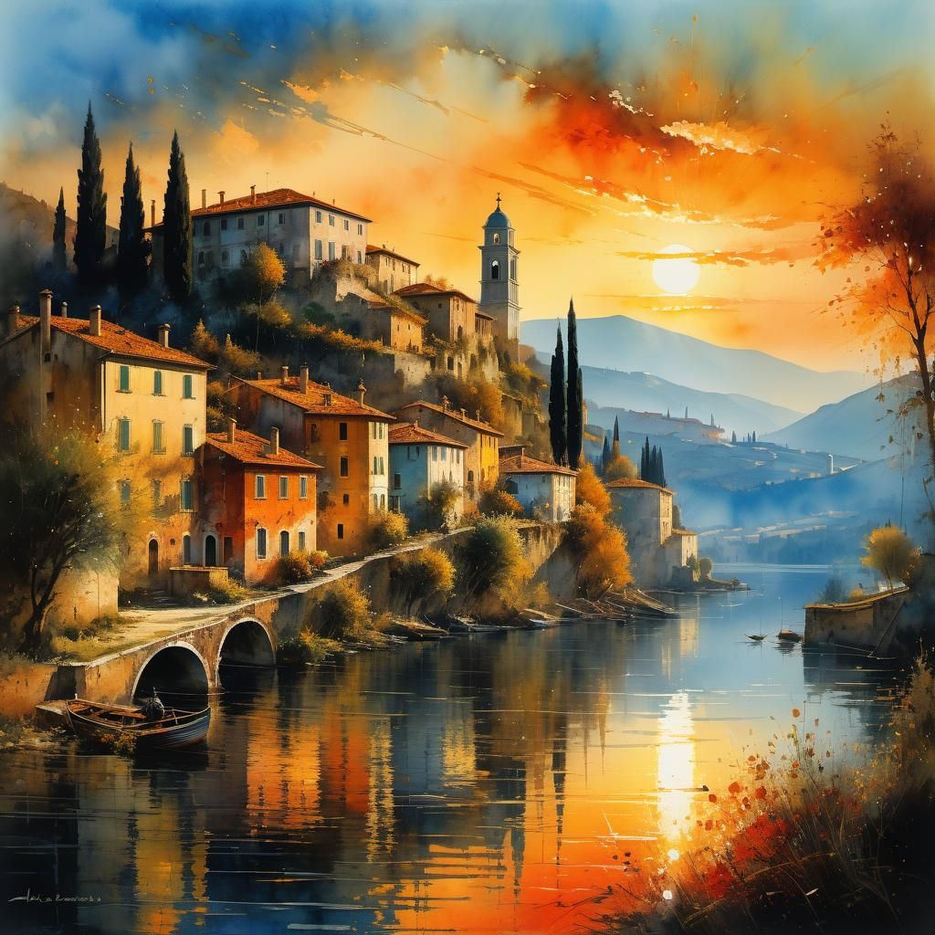 Italy sunset  by @Dragondrummer