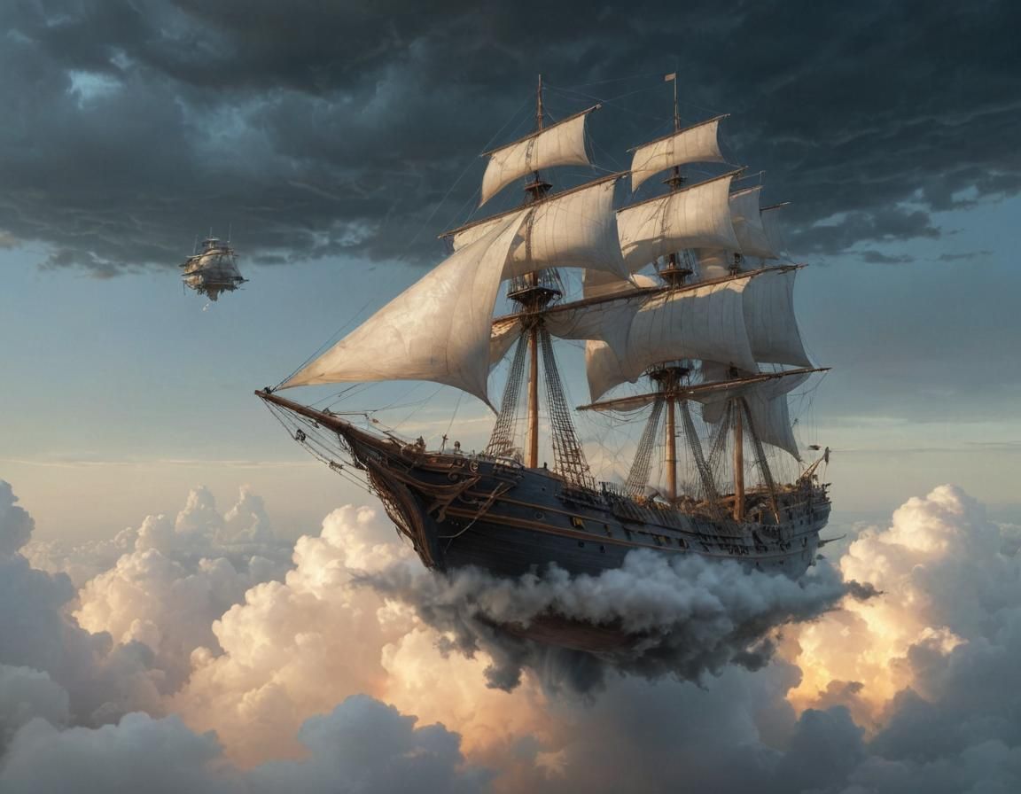 Making good progress sailing the cloud ways in the setting sun.  by @Joris