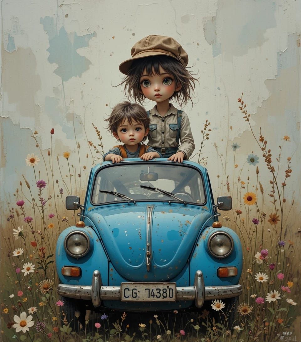 The Scruffy Team on an Old Volkswagen 😁😁👍