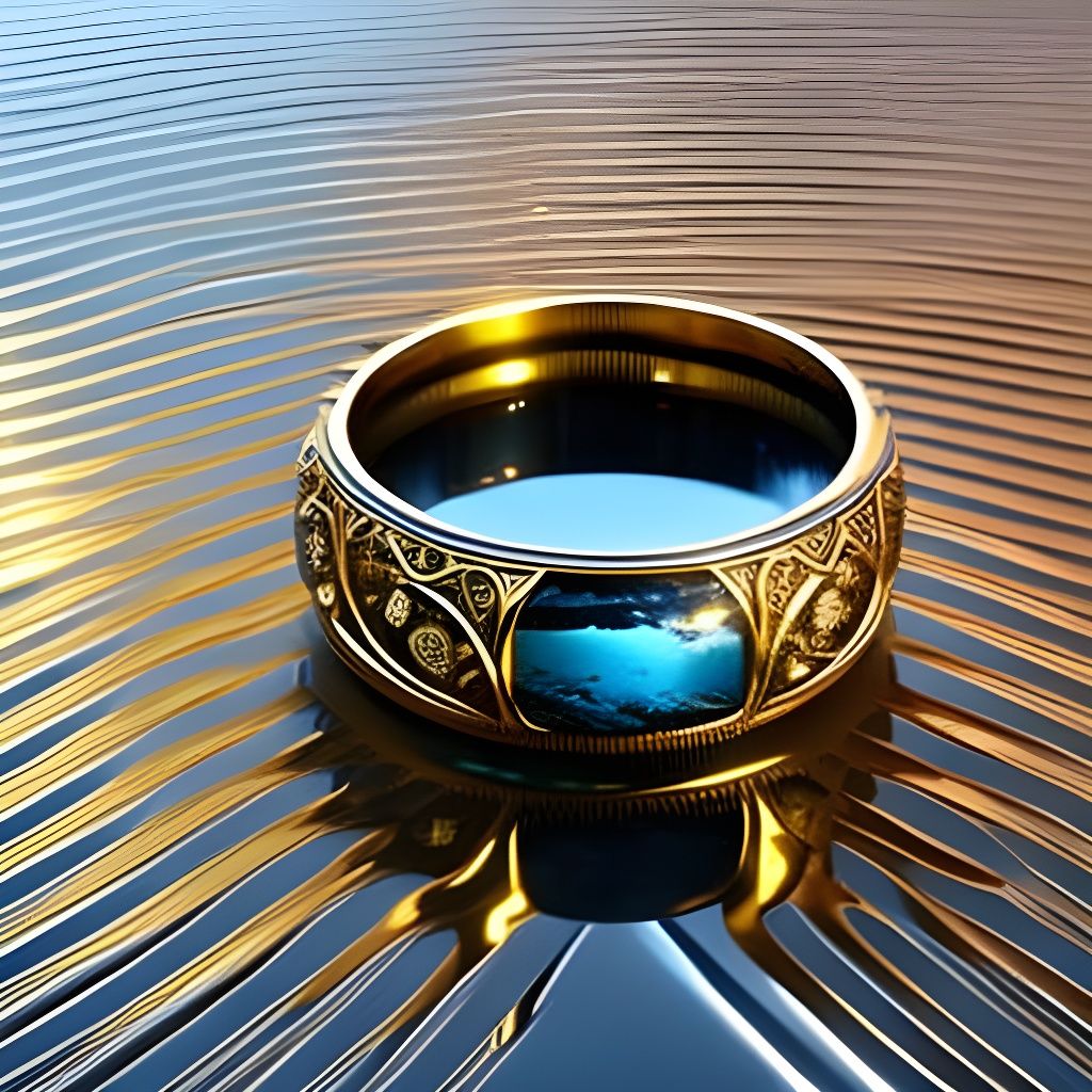 Golden ring on metal waves  by @Gedsaro