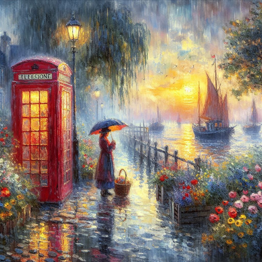 A rainy day near a British port