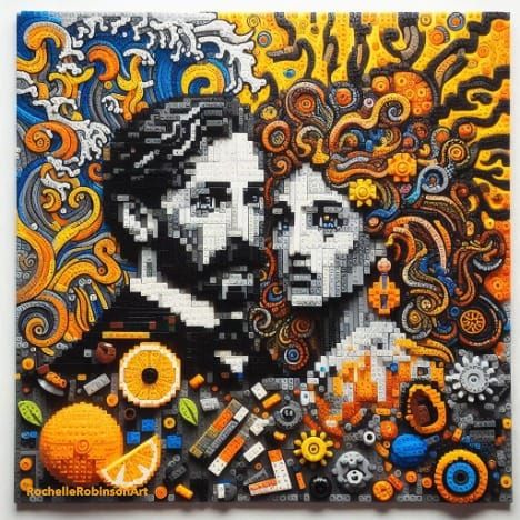 Two Lovers - Black and Orange