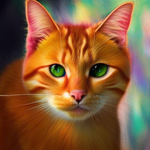 Ginger House cat AI Generated Artwork NightCafe Creator