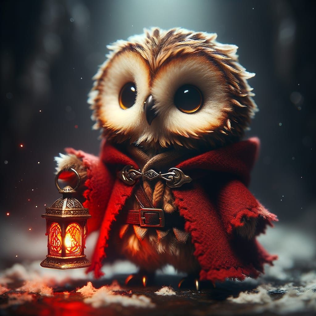 A small, russet red, tawny owl like street merchant is depicted. This character is incredibly cute, and covered in chestnut brown and cream ...