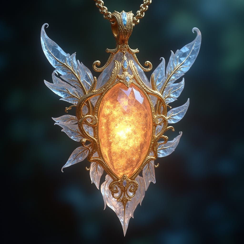 Elven Sunstone Pendant  by @possom2009