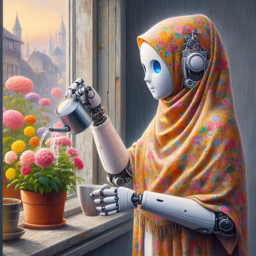 Watering the flowers!