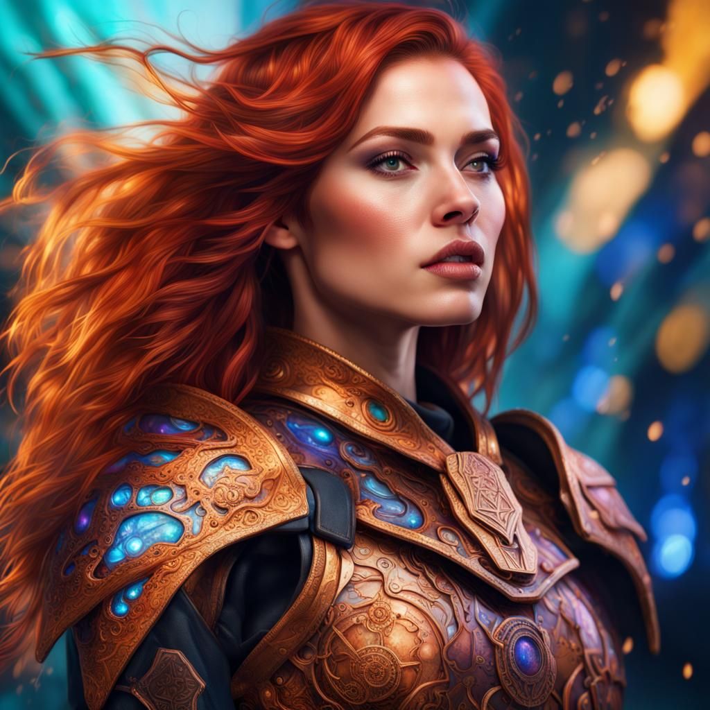 redhead, nyx armor - AI Generated Artwork - NightCafe Creator