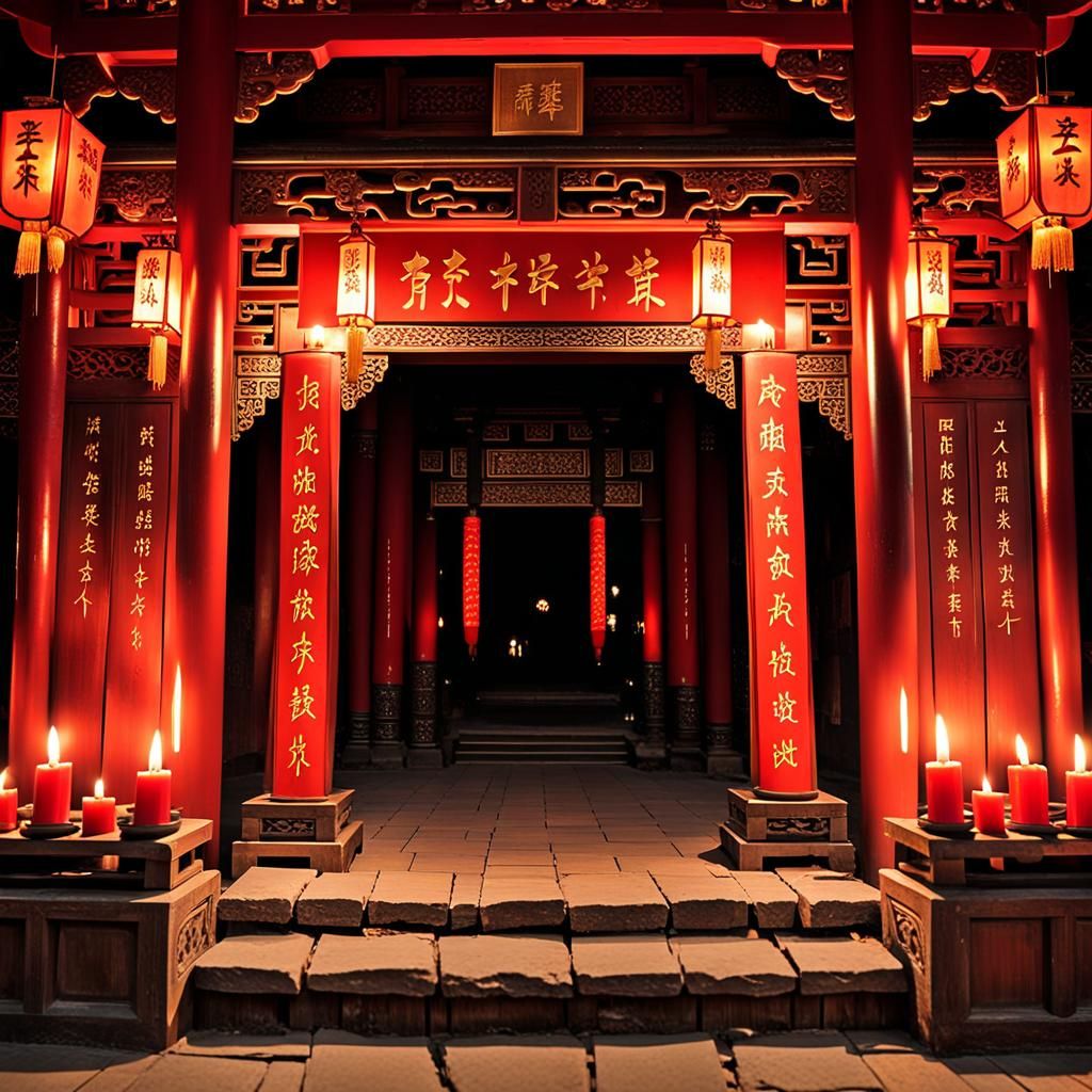 Surreal Sacrifice Ceremony in Salvador Dali Style