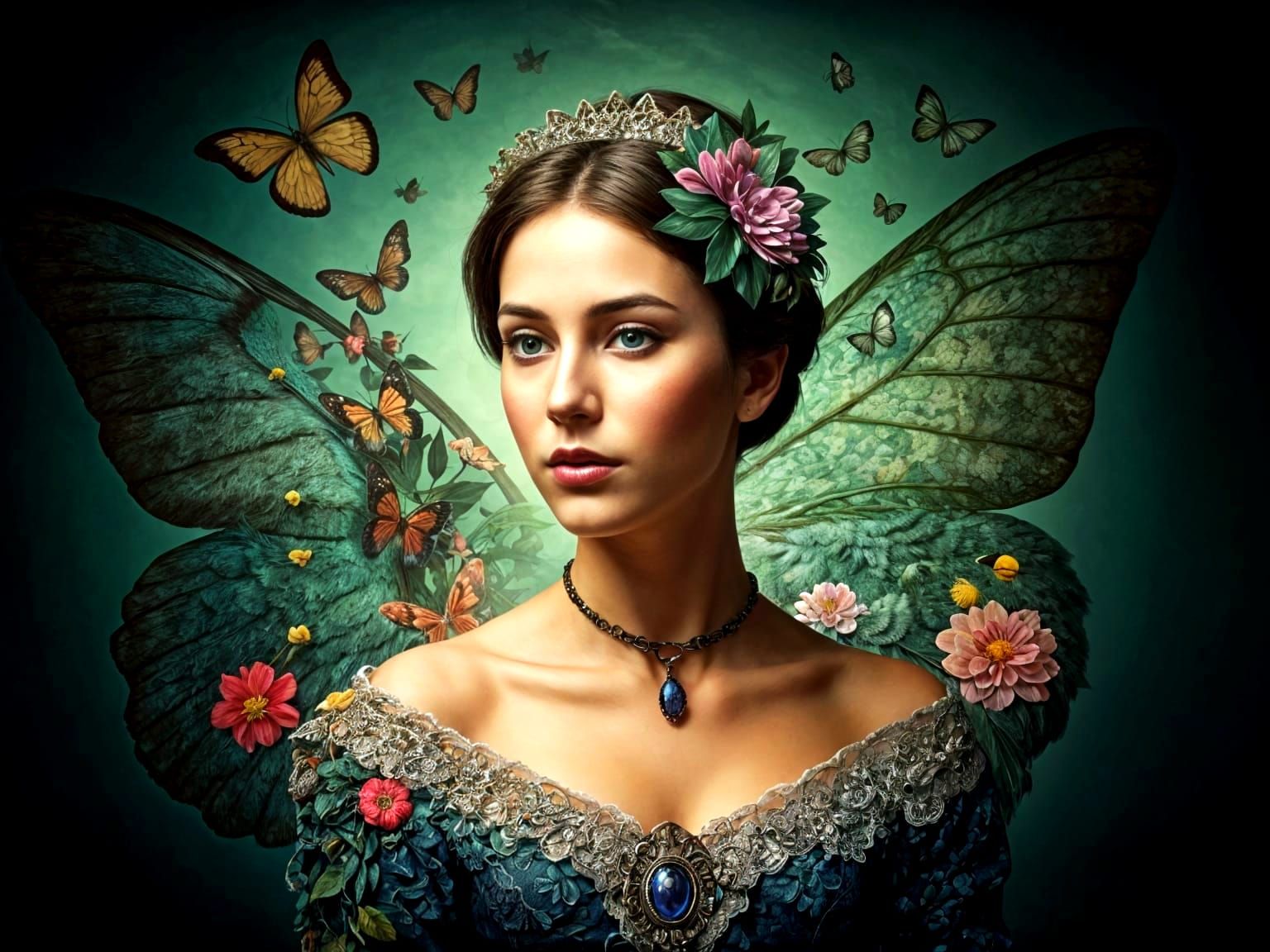 Butterfly woman.  by @Ylona