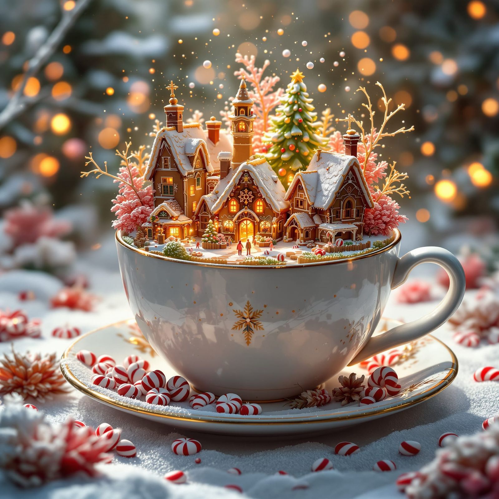 Gingerbread village in a cup  by @Soynuts
