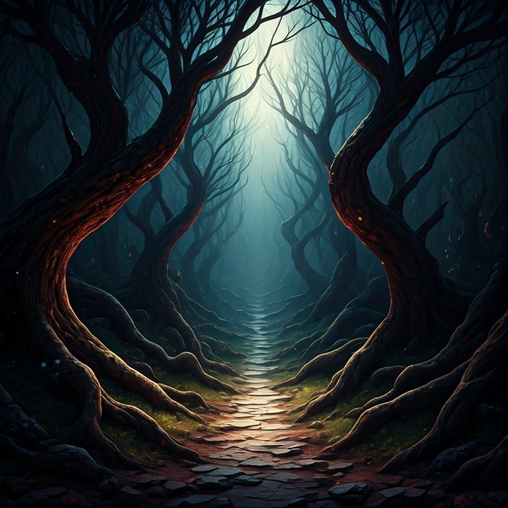 Ominous Forest: Mystical Fantasy Concept Art