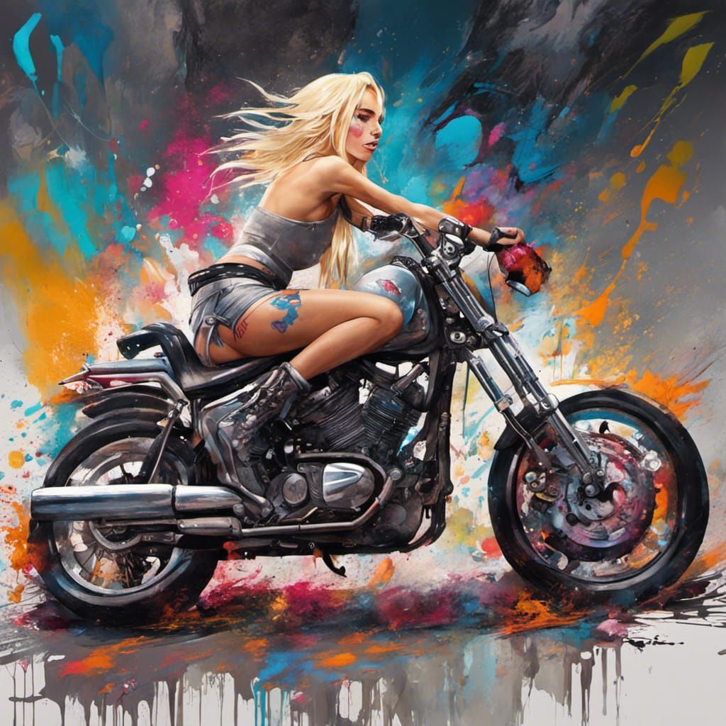 Girl on a motorcycle