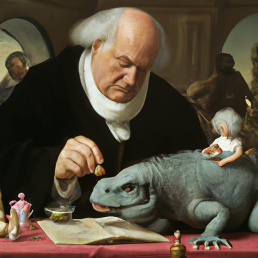 playing with dinosaurs