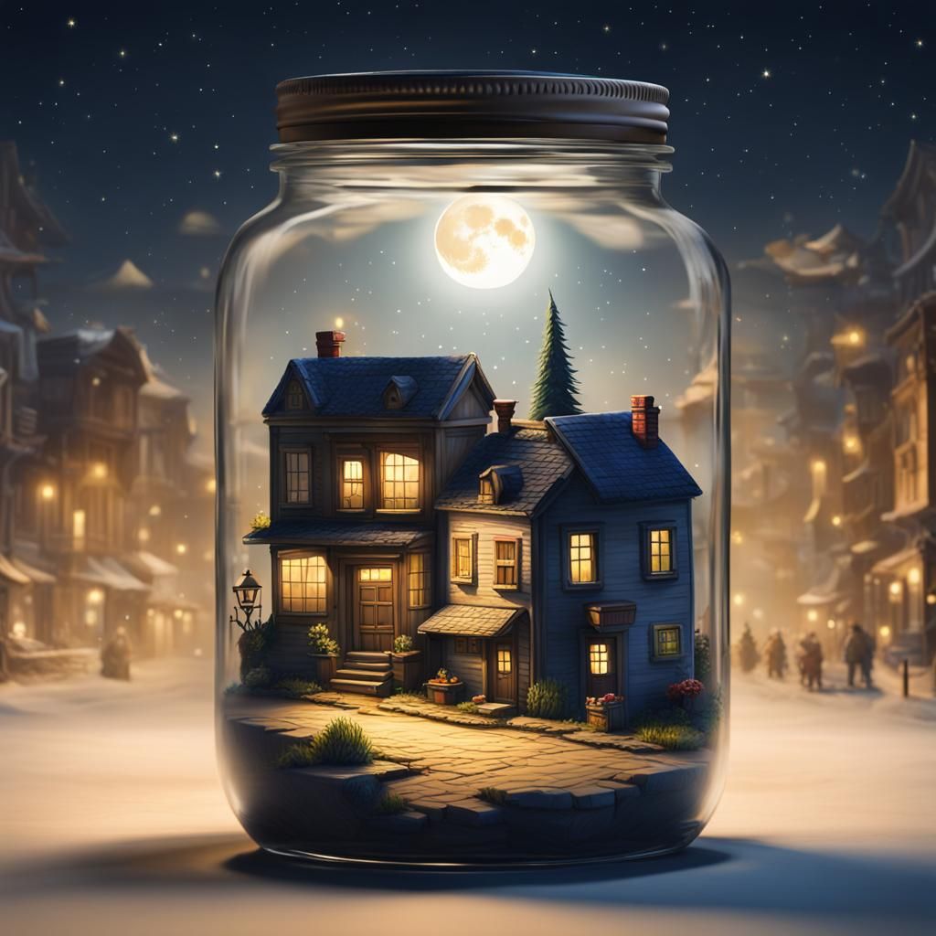 town in a glass jar