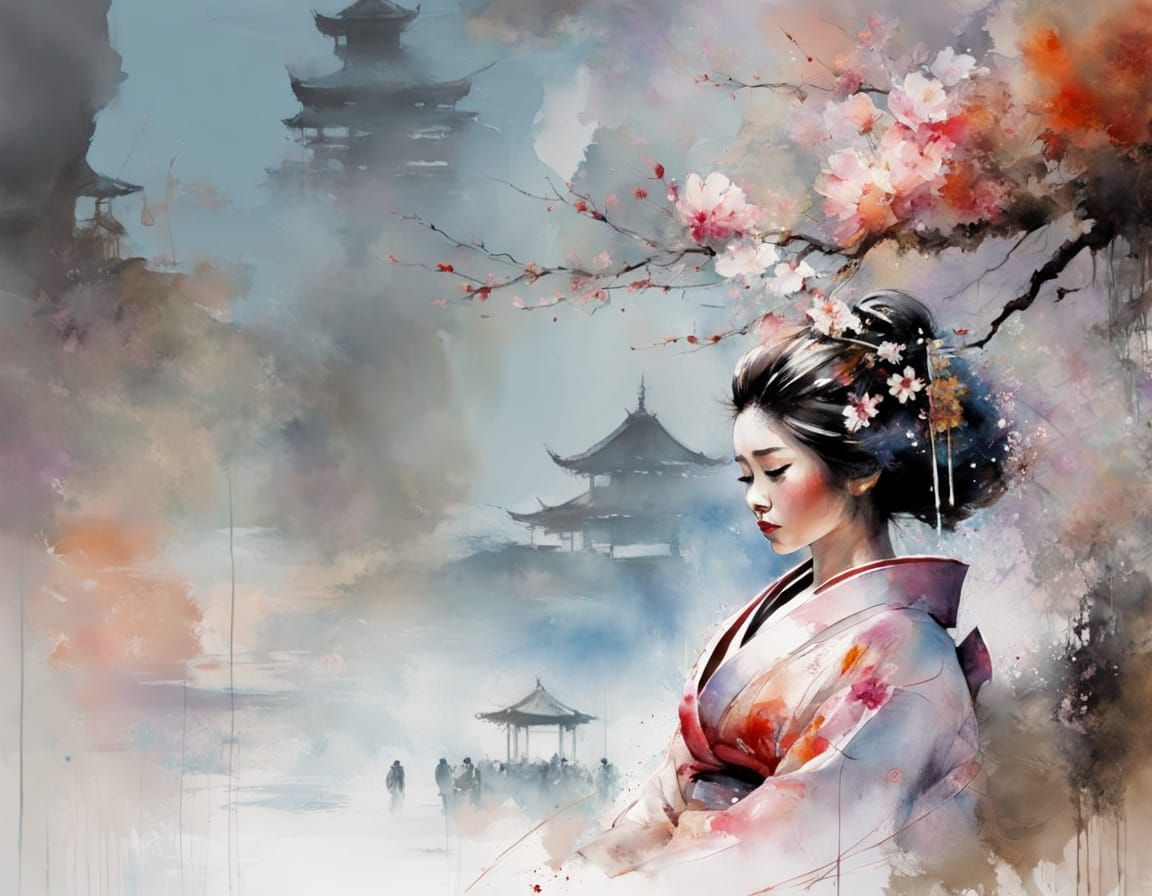 girl at blossom tree  by @photon