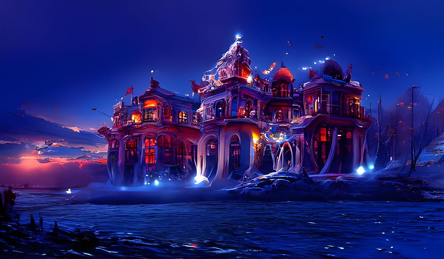 Magical Seaside Mansion - AI Generated Artwork - NightCafe Creator