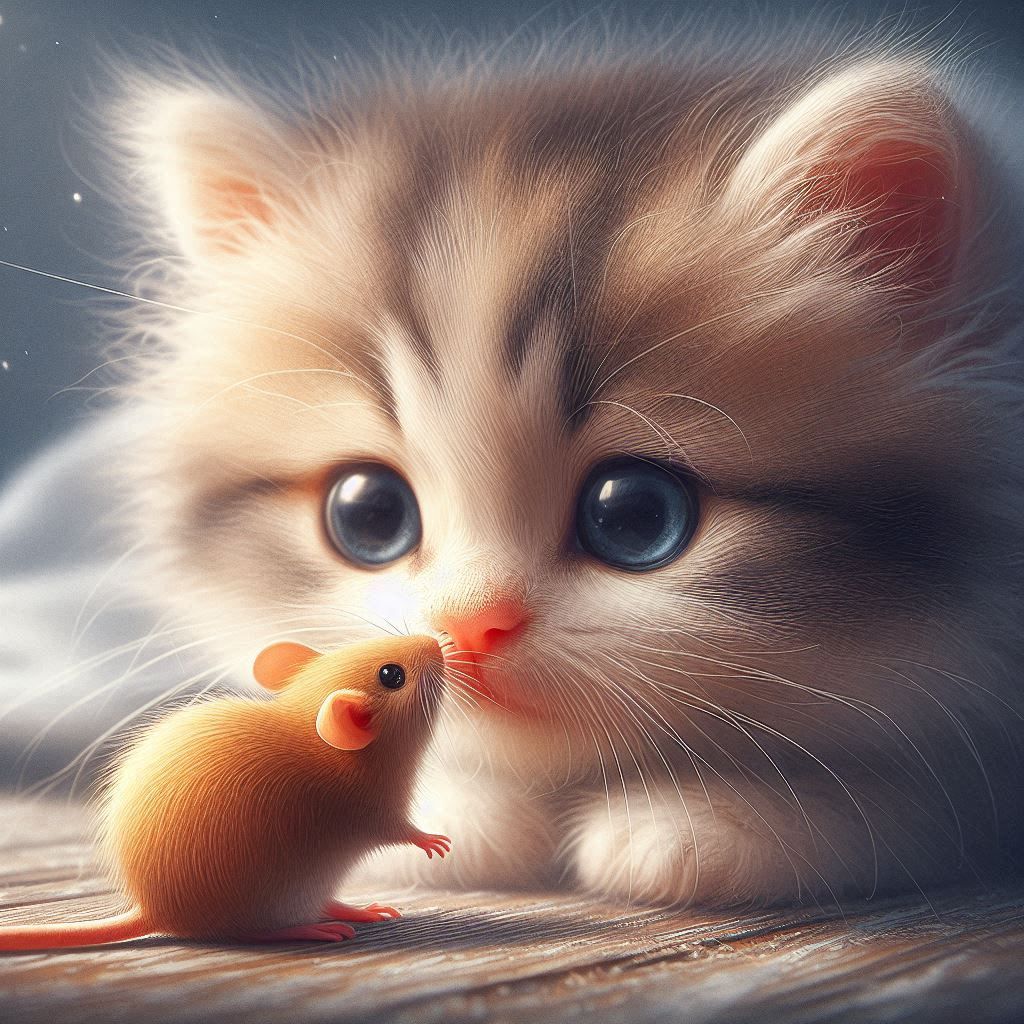 Kitten and the mouse