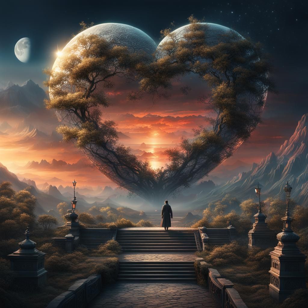 Heart, Moon  by @Melli