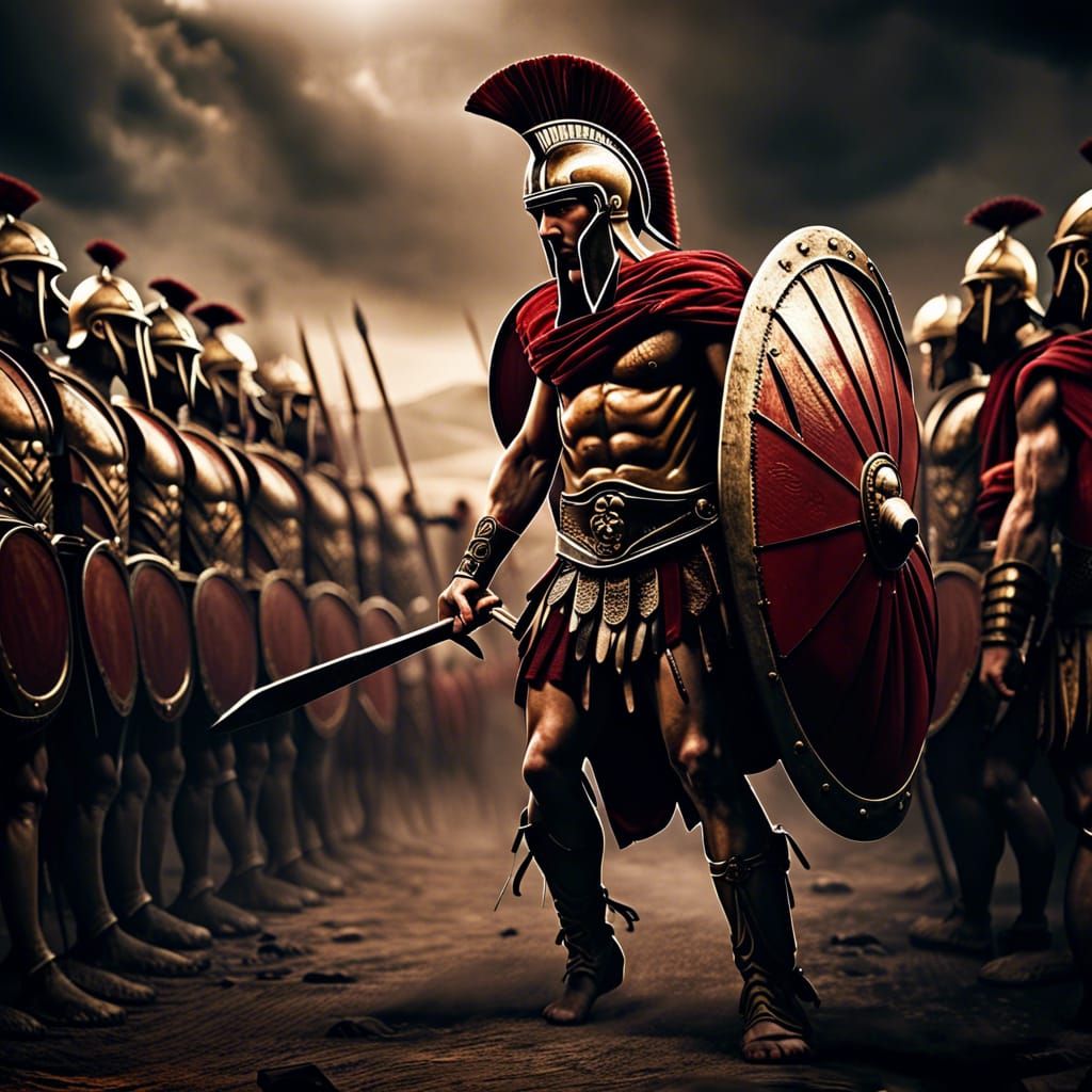 The Legend Of Leonidas And 300 Spartans - Ai Generated Artwork 