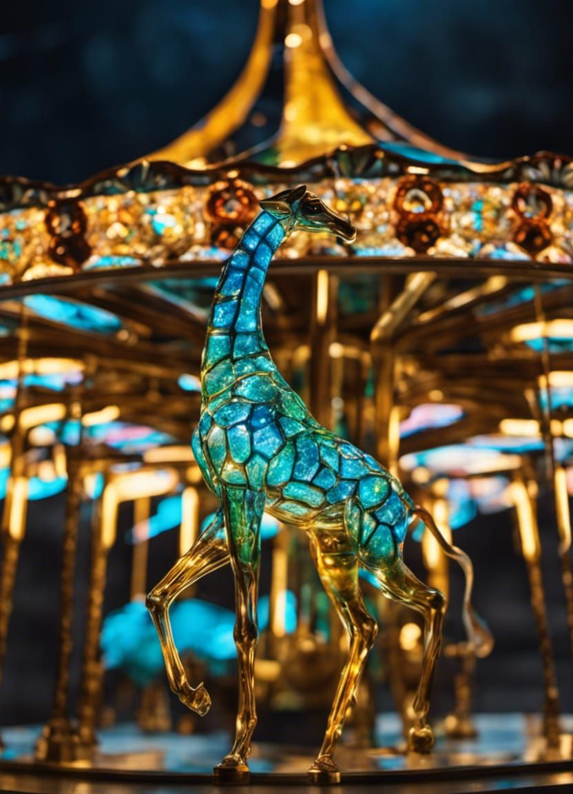 Glass Carousel Giraffe