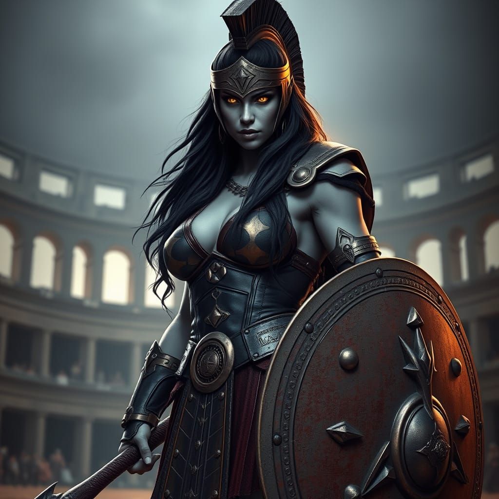 Orloc the Ogress, the arena's champion.