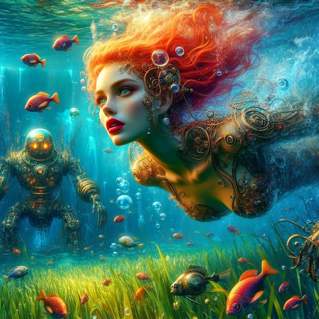 Mechanical victorian mermaid