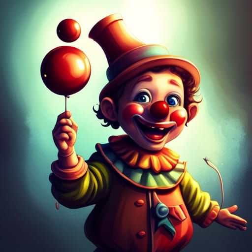 An adorable funny little cute clown  by @Rion November