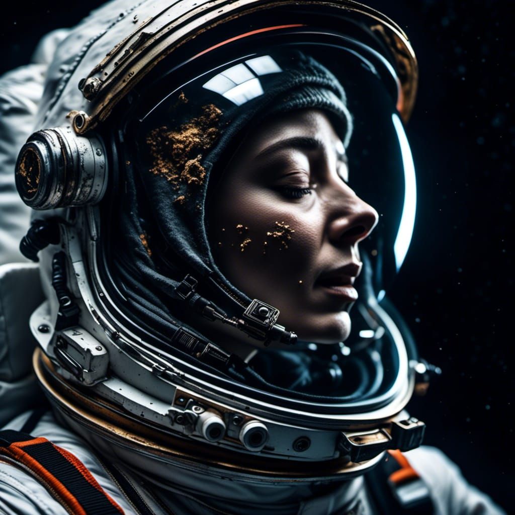 <lora:LapiFuturism:1.0> Photorealistic astronaut with visibl...