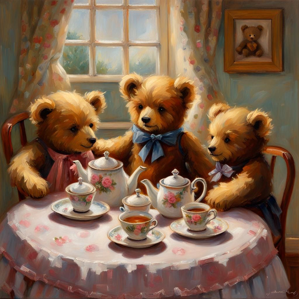 Teddy Bear Tea Time 🧸🫖  by @izzy