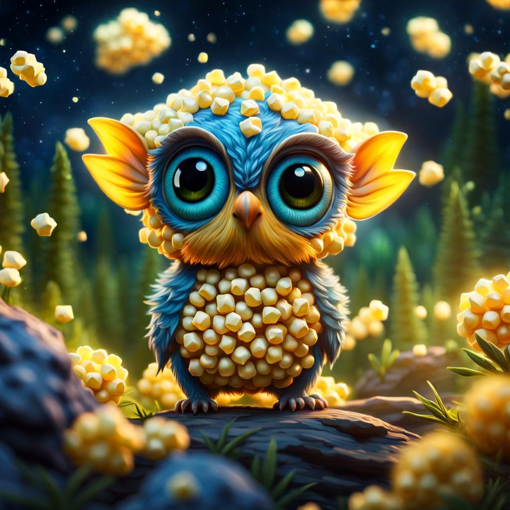 Popcorn creature - AI Generated Artwork - NightCafe Creator