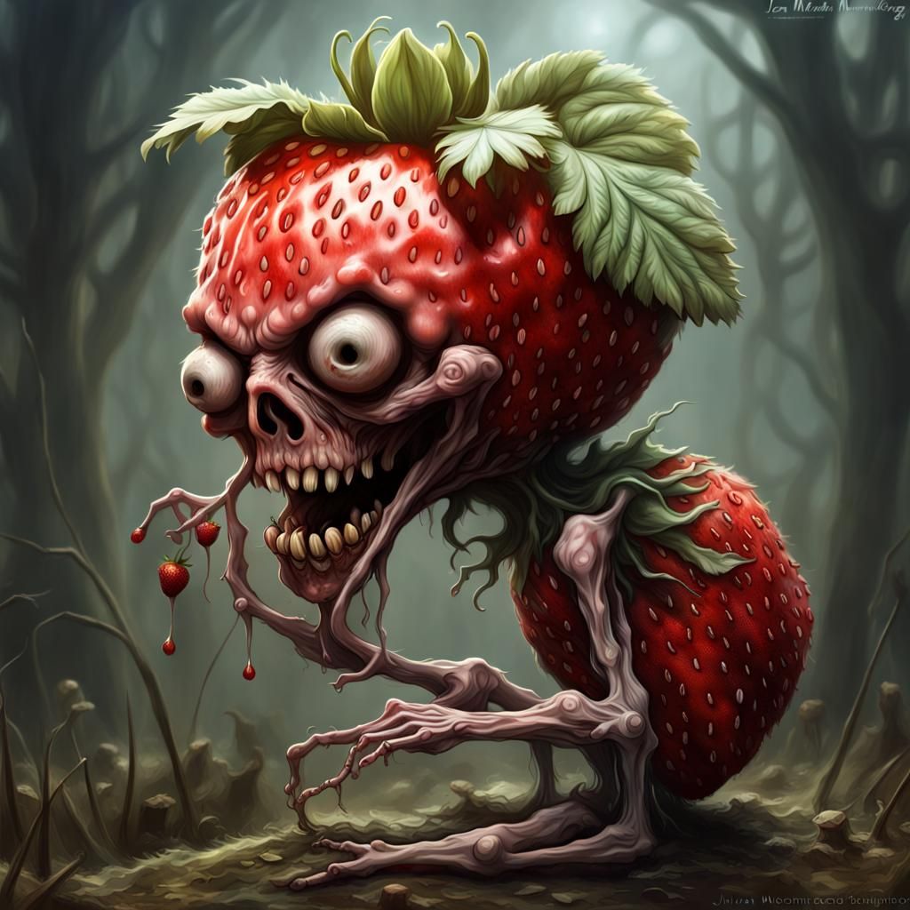 Zombie strawberry  by @Somei