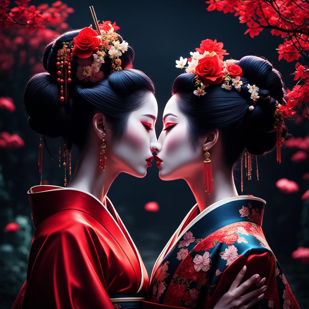 Two geishas in love  by @Francis H