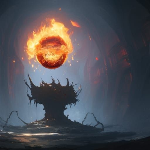 Fire demon alter - AI Generated Artwork - NightCafe Creator