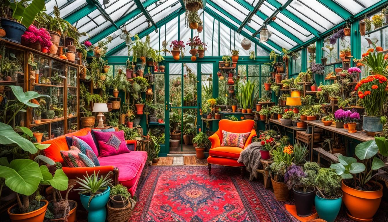 Maximalist, vivid, full greenhouse   by @Dorian