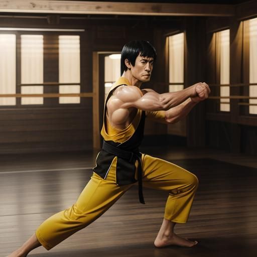 A photo of the late martial artist and actor Bruce Lee. He i...