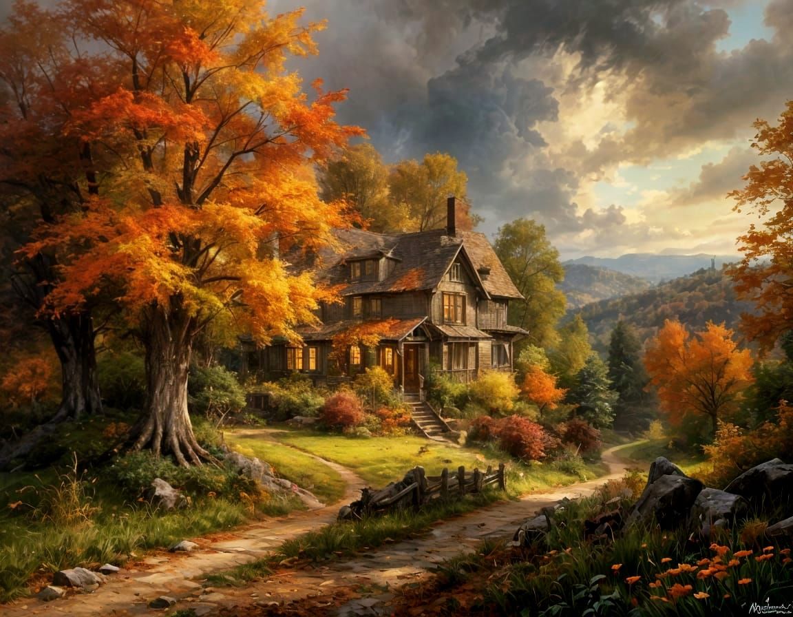 Home in the Country ~ Oil Painting  by @Dryheat
