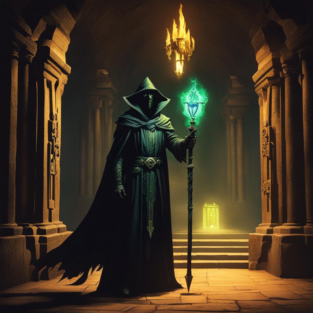 Phantom warlock in a crypt
