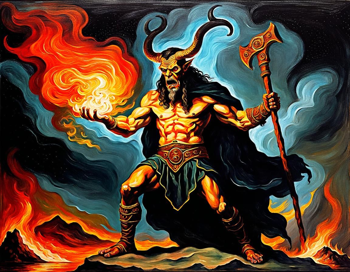 a sinister reimagination of norse mythological loki as a fir...