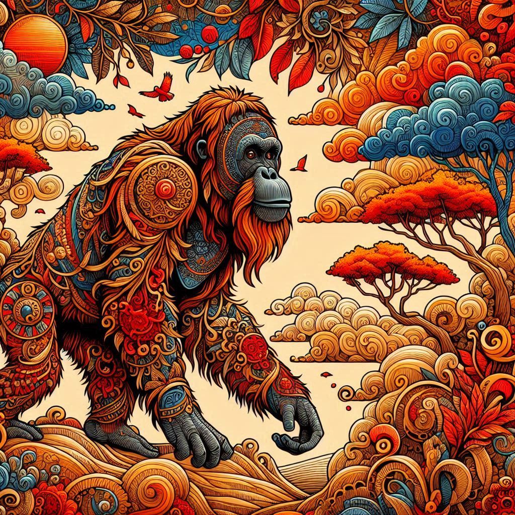 Charcoal, Epic, Baroque, and Filigree Orangutan 4