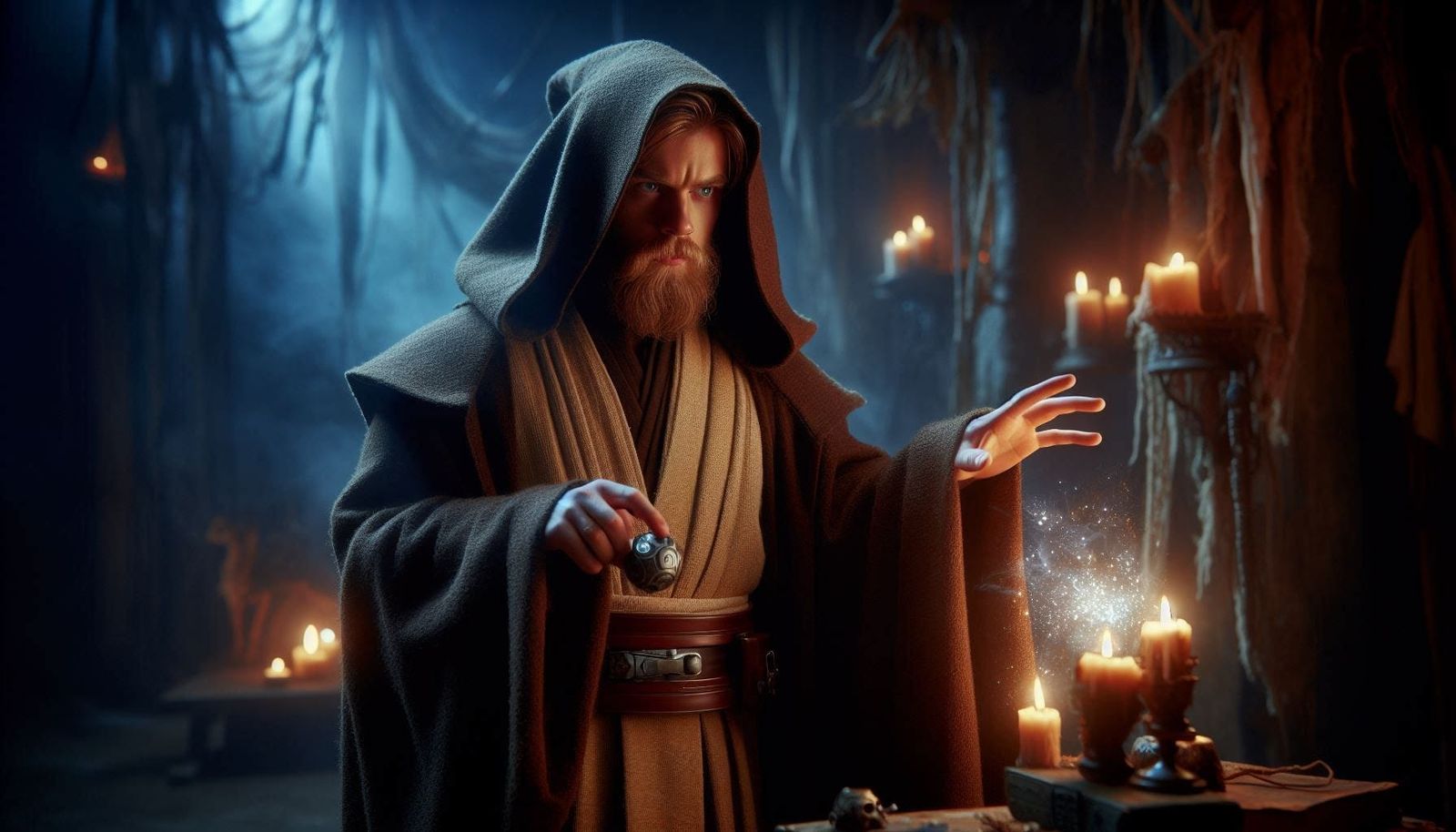 Mage Obi-wan practicing spells