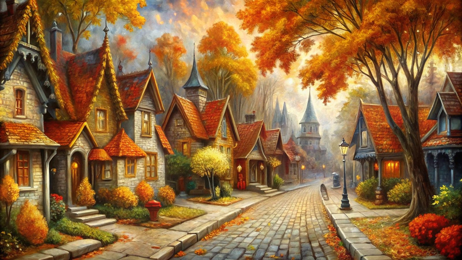 golden autumn in the small old town 1