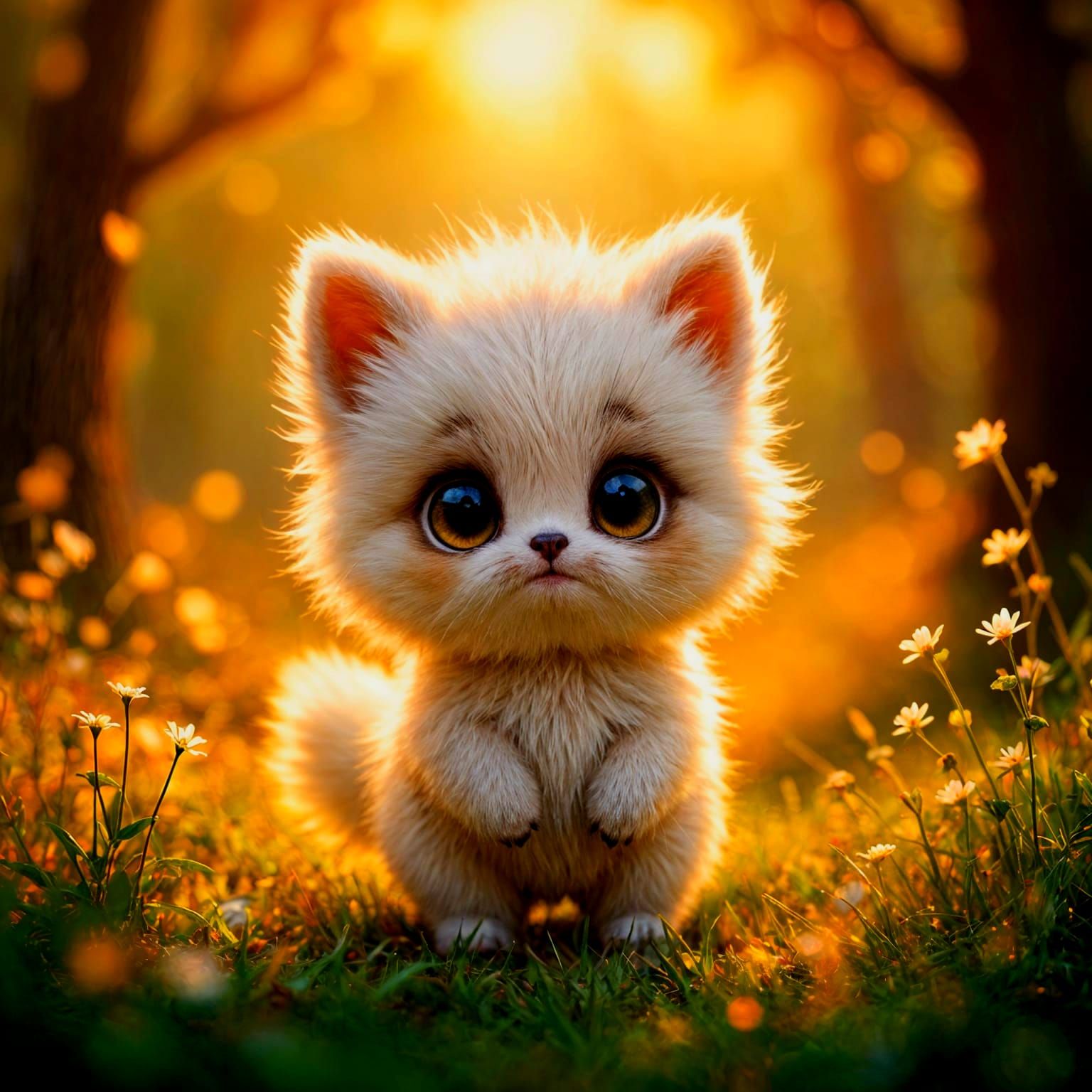 Cute Animal in Magical Forest Clearing