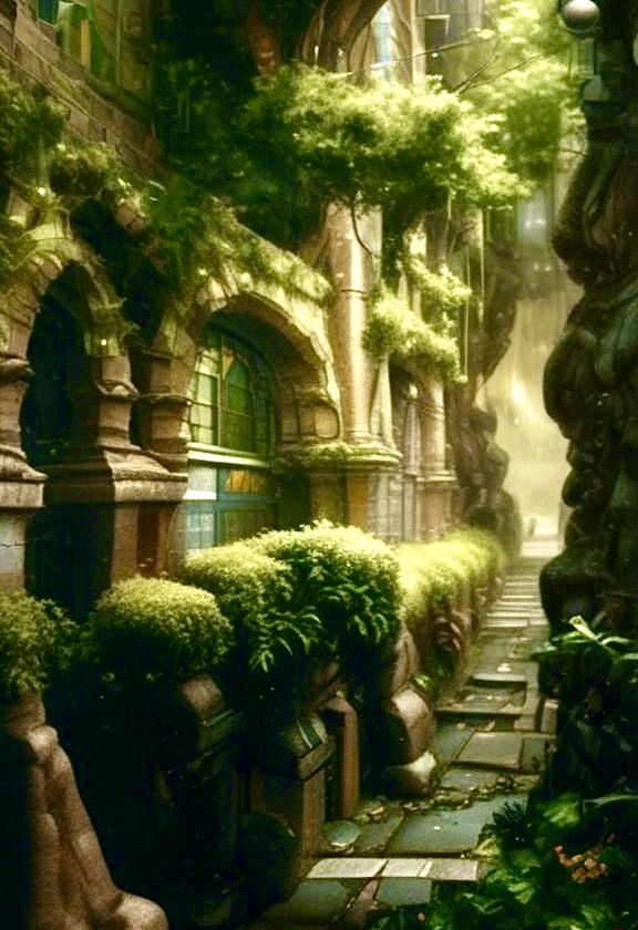 Walkway along the Humanities building