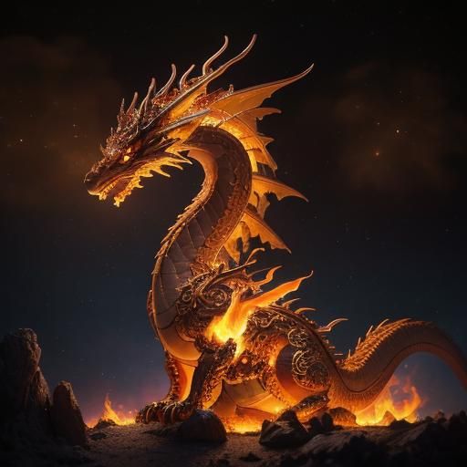 Fire dragon - AI Generated Artwork - NightCafe Creator