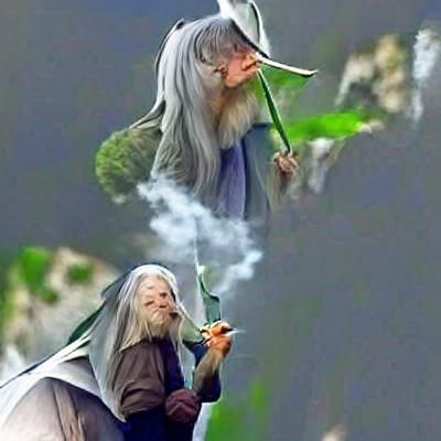 Gandalf smoking weed - AI Generated Artwork - NightCafe Creator