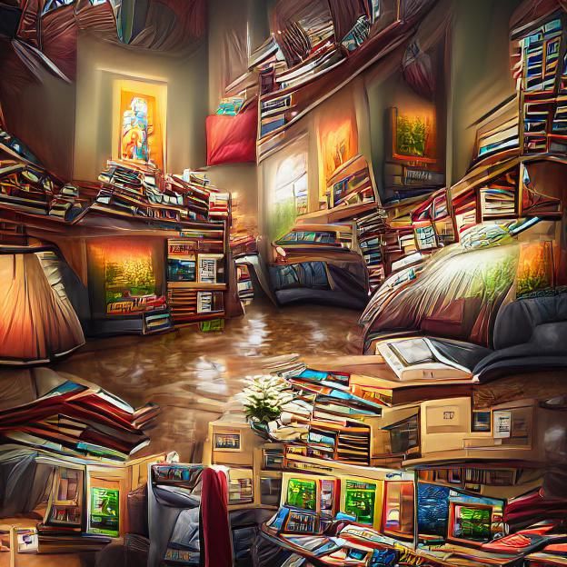 Room full of books