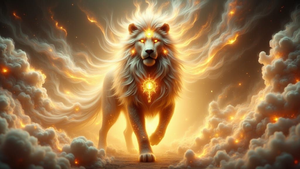 <lora:SXLSpiritHead:1.0> Divine lion spirit